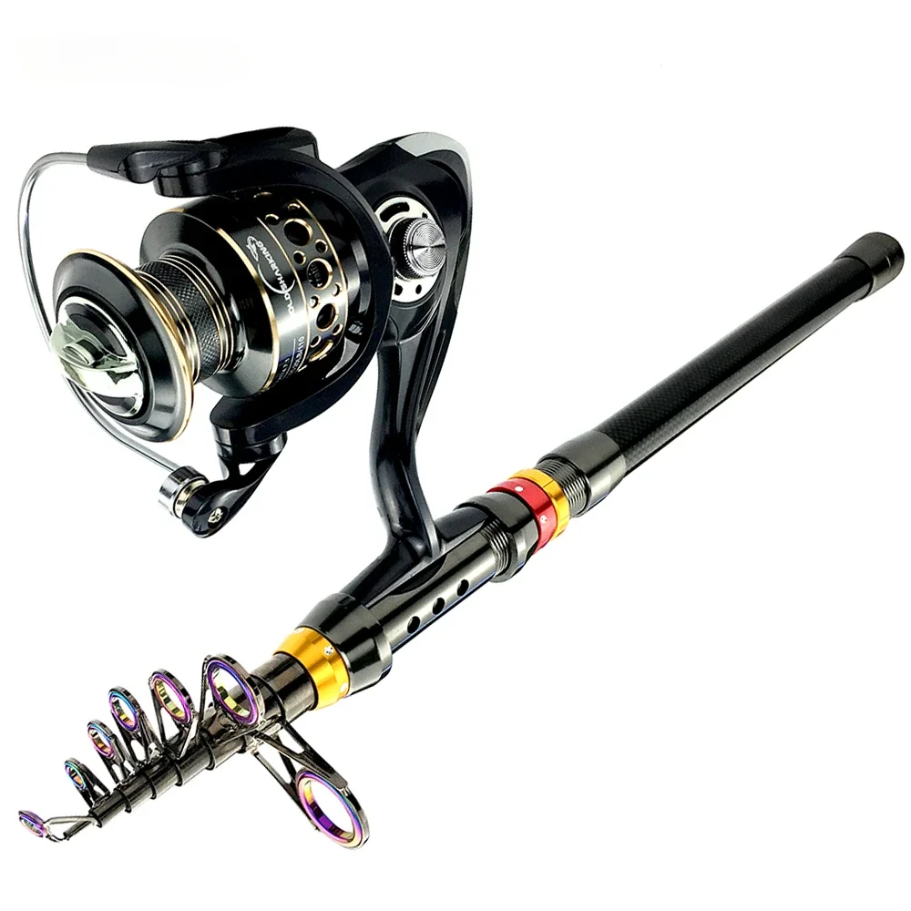 1,8-3,6 m Feeder See stange Combo Carbon Teleskop Spinn rute Rolle Set kurze Reises tange lange Casting Ruten Angelset – Detail 10