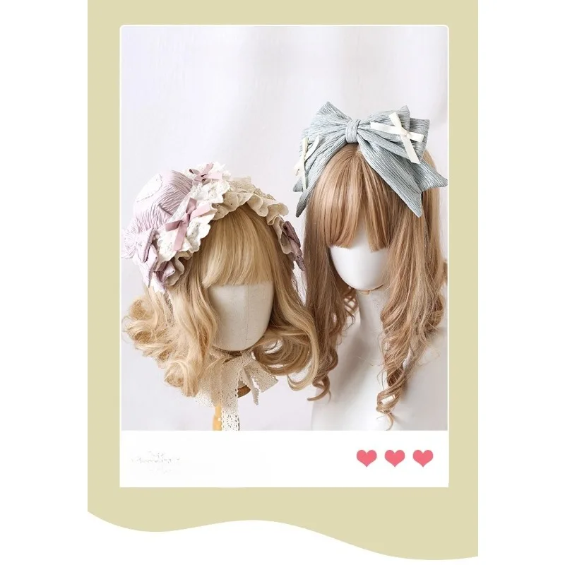 Grampo de cabelo Lolita original e acessório feito por laço borboleta estilo Petit DOLL com cartola