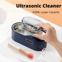 Portable 450ML Ultrasonic Cleaner Digital Timer 45Khz High Frequency Jewelry Watches Glasses 360° All-round Cleaning Machine