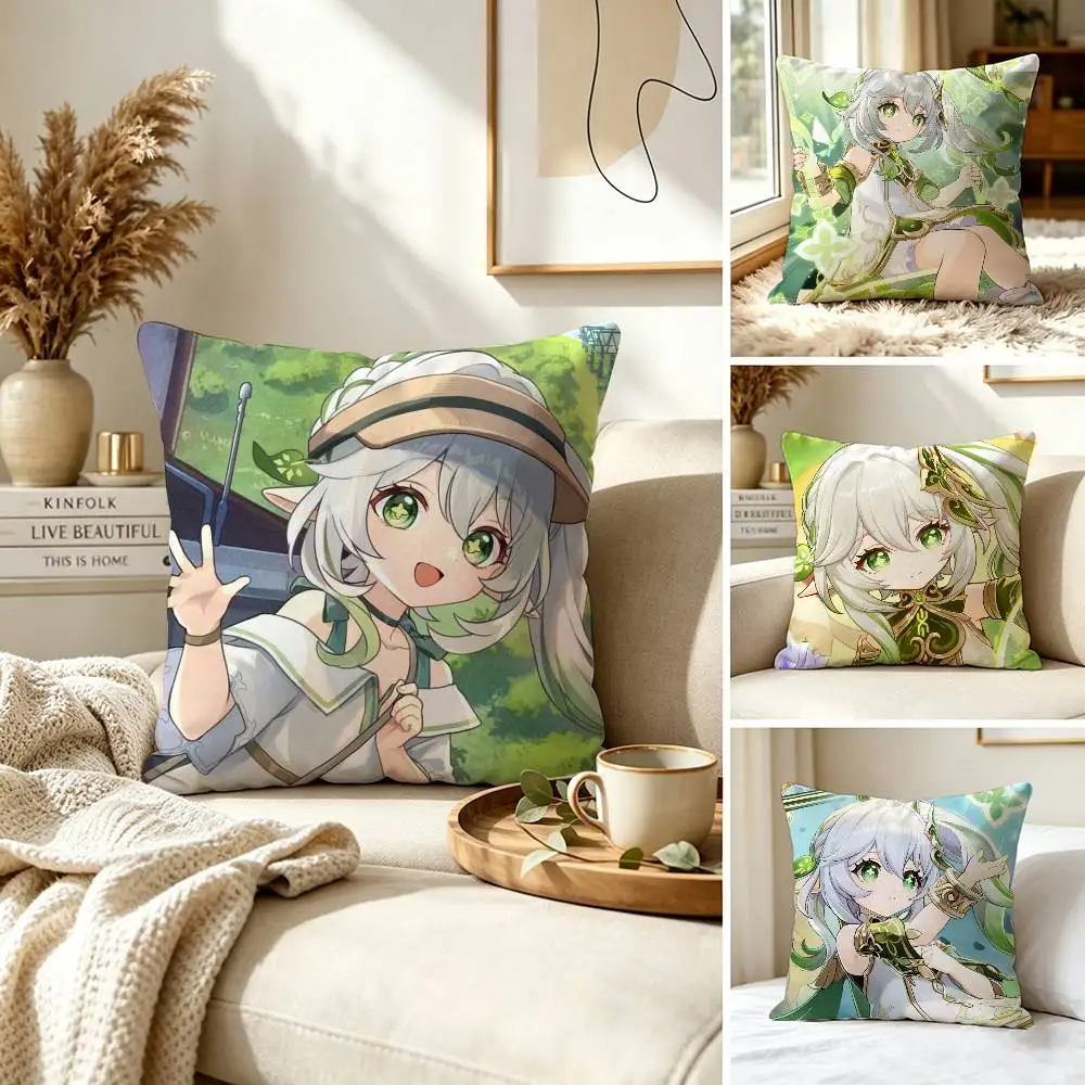 Genshin I-Impact Nahida Pillow Case for Sofa Living Room Home office Decor Protective Cover