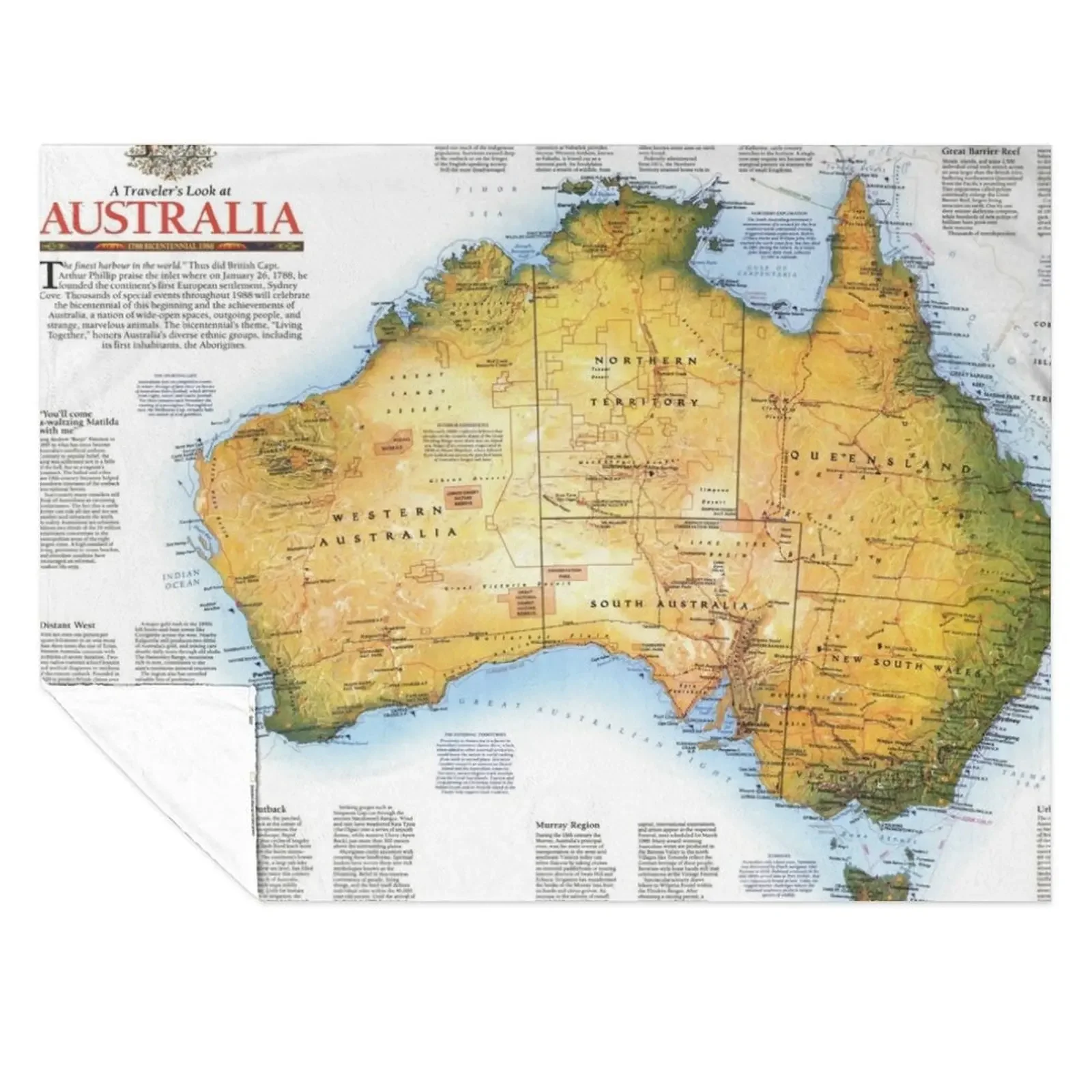 

Australia Map Map Of Australia Australia Travel Map Throw Blanket For Decorative Sofa Warm Luxury Brand Blankets