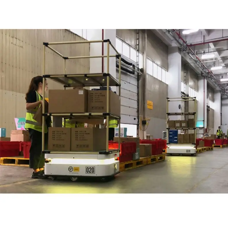 Forklift AMR Robot Chassis Vehicle 1.2 Tonne AMR Robot Plastic Covers Automated Lifting Guided Vehicle for Industrial Use