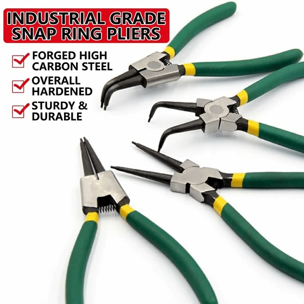Heavy Duty Snap Ring Pliers Universal Multi-functional Circlip Pliers Professional Straight/bent Retaining Ring Puller Install