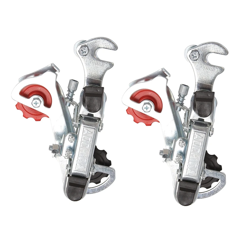 2X Racing Bicycle Part Silver Tone Metal 3-7 Speed Rear Derailleur