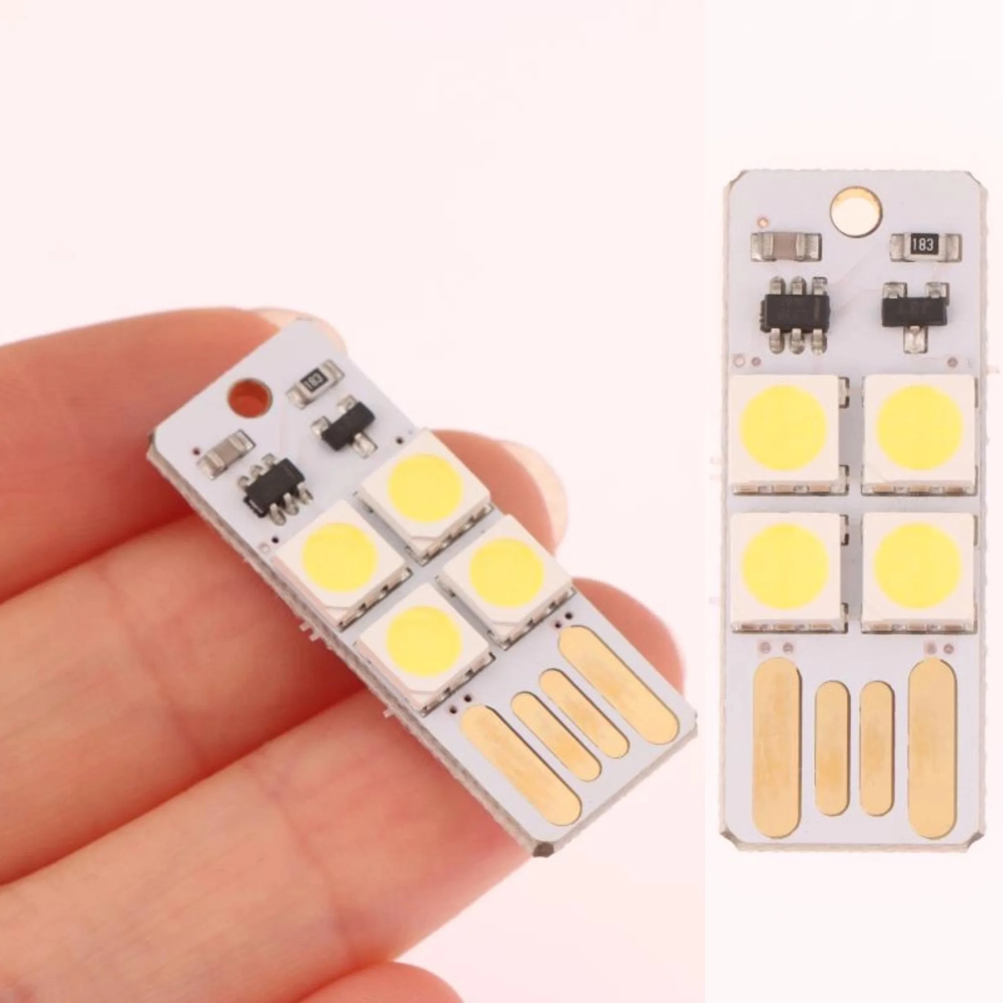 

1/5PCS 33*12*3.3mm 5V Mini Pocket Card Power Keychain Night Light USB LED Bulb Book Light For Laptop PC Powerbank Night Lamp