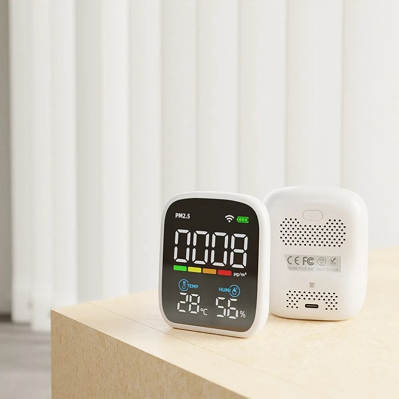 Tuya Wi-Fi умный монитор температуры и влажности PM2.5 для внутреннего и наружного использования, универсальный портативный 1 шт.