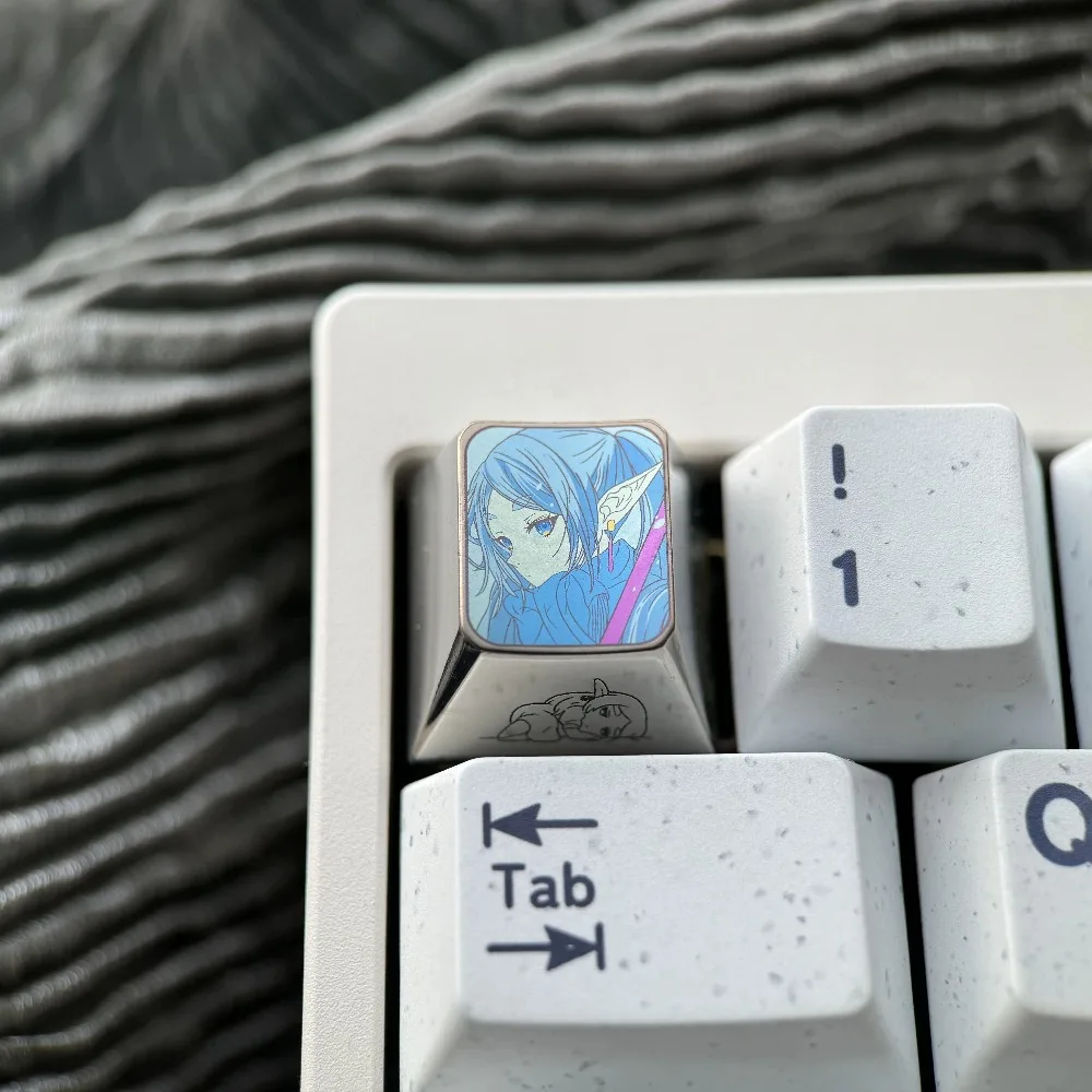 Cartoon ‌Frieren: Beyond Journey's End‌ Colorful Titanium Alloy Keycaps Original Height Cross-Axis Gaming Keyboard Accessories