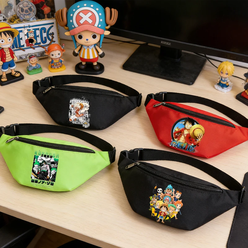 

Ones Piece Belt Pouch Cartoon Anime Zoro-Luffy-Boys Waist Bag Runn Casual Sports Zipper Phone Packet Man Outdoor Case Cute Games