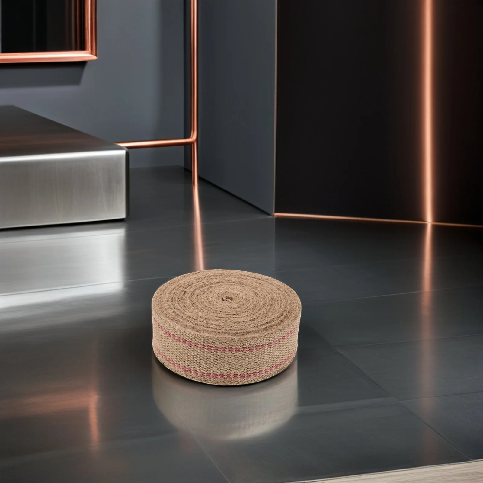 Taśma jutowa w rolce, czerwony pasek, naturalna taśma tapicerska, taśma do naprawy krzeseł, juta, taśma rzemieślnicza, taśma do mebli.