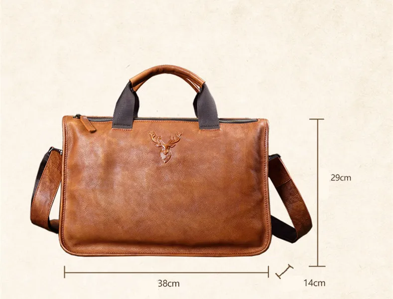 Genuine Leather Men\'s Handbag Leather Men Bag Casual Business Briefcase Shoulder Messenger Bag Computer Bag Fashion Trend