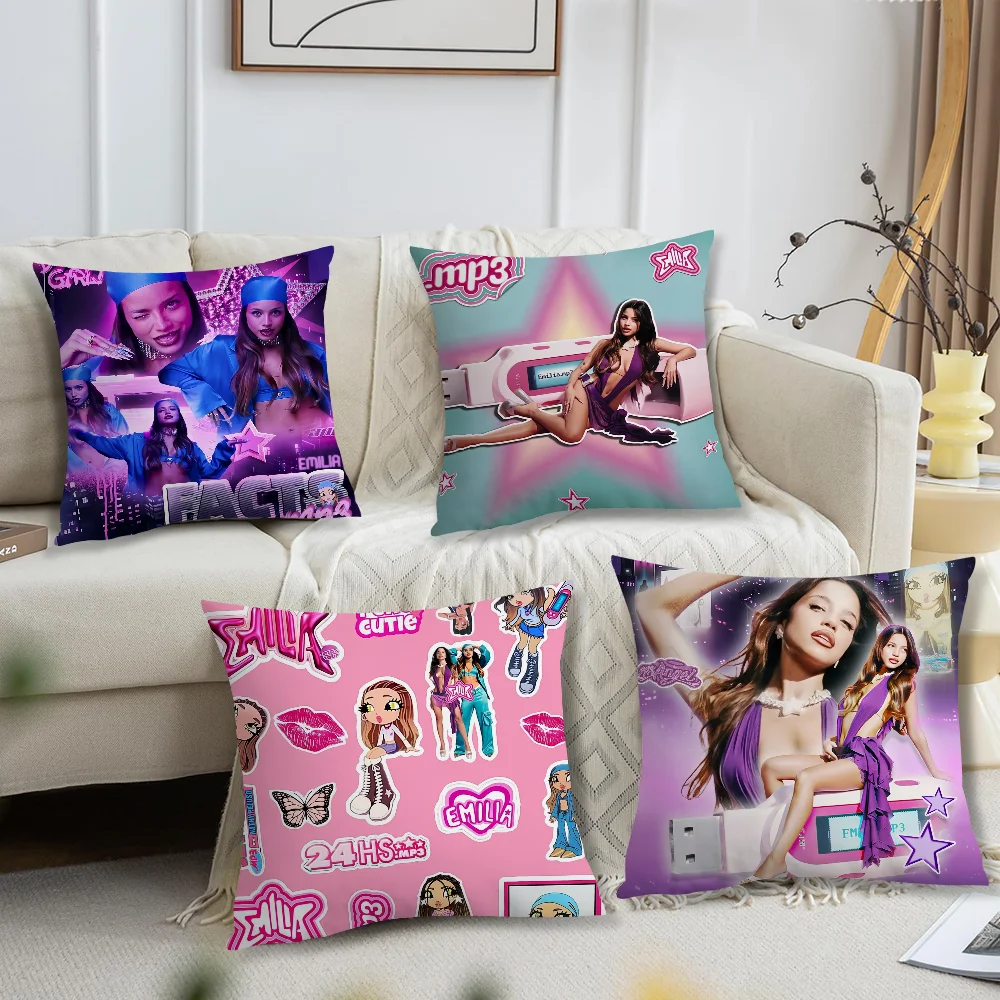 Hot Singer E-Emilia Mernes Music Sofa Living Room Bedroom Headboard Backrest Cushion Square Cushion Nap Time Pillow Case