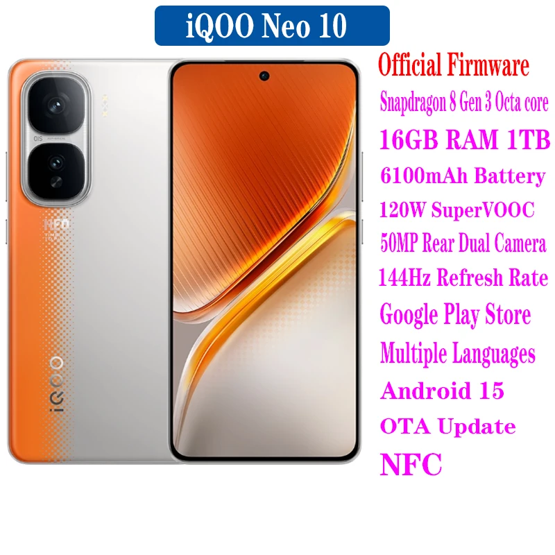 Original Official New Vivo iQOO Neo 10 Smartphone 6100mAh 120W 6.78