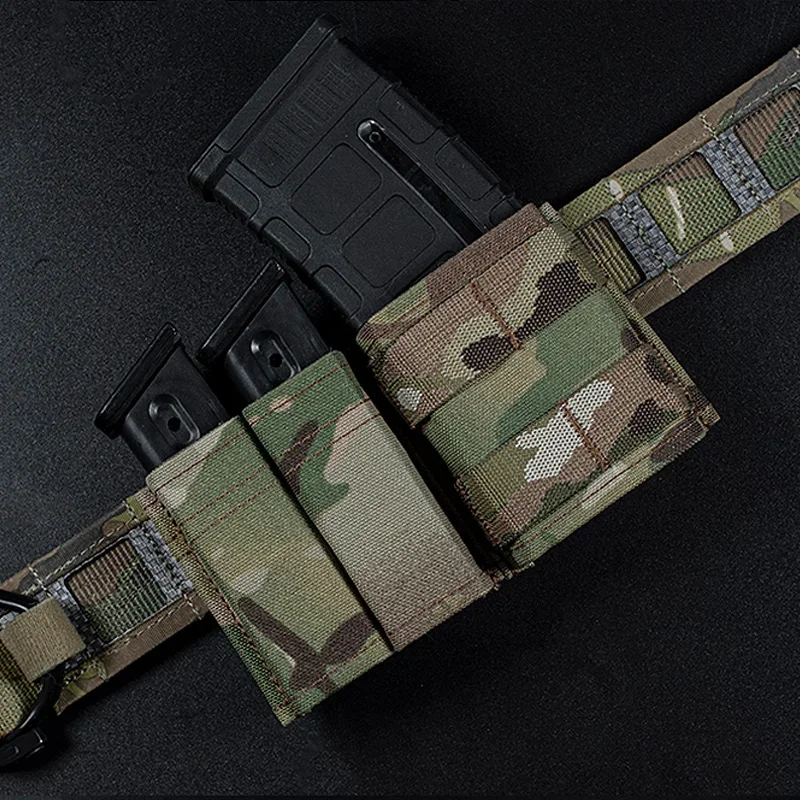 Tactical 9mm Magazine Pouch Hunting Molle Double Magazine Bag with Hard Clip Plate Clip 5.56 Mag Case view 2