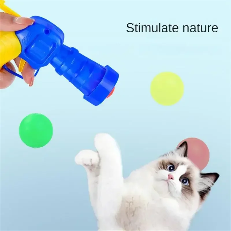 Cat Toys Interactive Launch Training Toy For Pet Kitten Creative Mini Shooting  Games Stretch Plush Ball Toys Pet Supplies