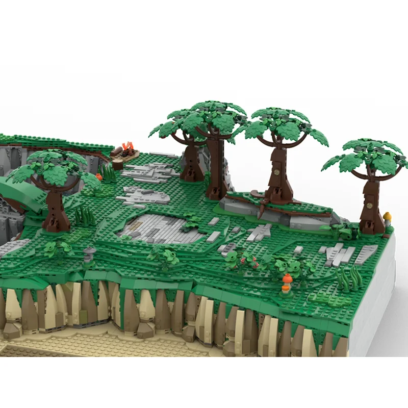 Model Film Batu Bata Bangunan Moc TW Kolam Dataran Tinggi Besar dengan Teknologi Bangunan Puzzle Korok Blok Modular Mainan DIY Hadiah Liburan