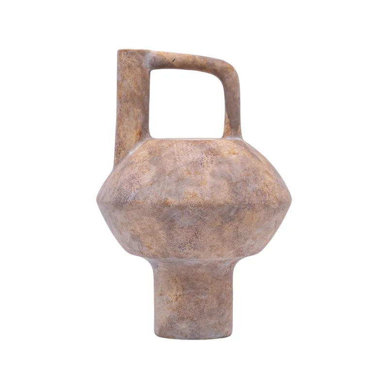 

Handle pot, model room with dried flowers, hotel jewelry, study ornament ceramics