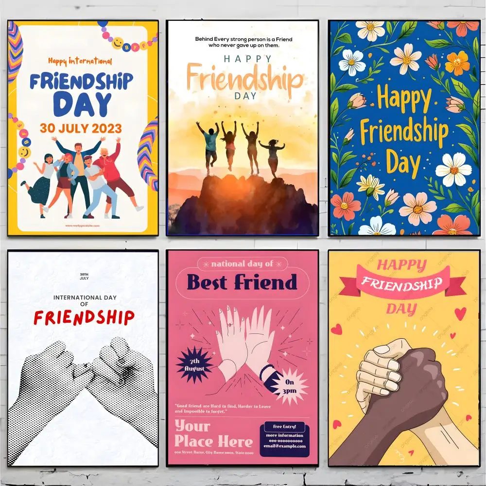 holiday global theme I-International Friendship Day Poster Superior Home Space Pub Indoor Decorative Art & Home Decor