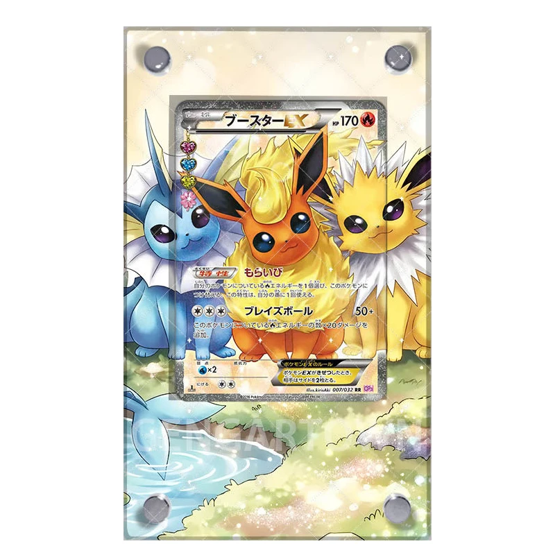 

Diy Self Made Ptcg Eeveelution Flareon Acrylic Stuck Brick Ptcg Vaporeon Collection Card Card Display Stand No Cards Included