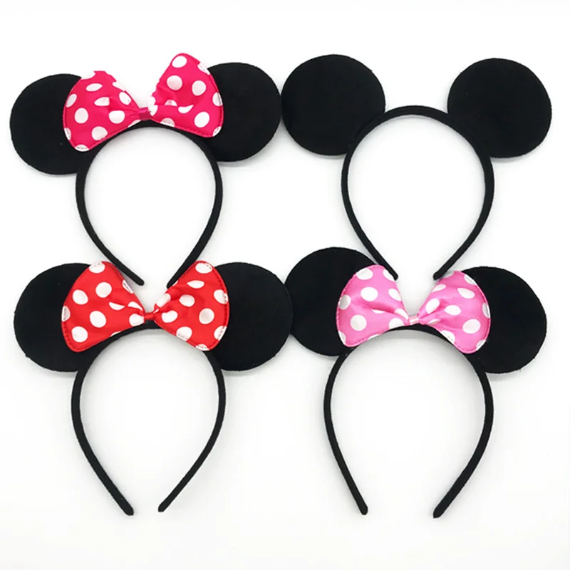 Mickey Ear Headband Hair Ornament Mickey Mouse Headband Minnie Bow Korean Headband Headband Clip