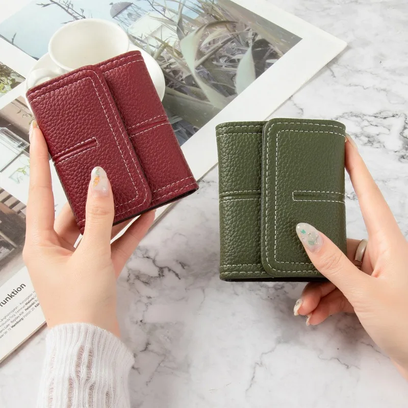 Kaarttas Dames Multi-Card Slot Effen Kleur Eenvoudige Kleine Verse Student Anti-Demagnetie Rijbewijs Creditcard Case