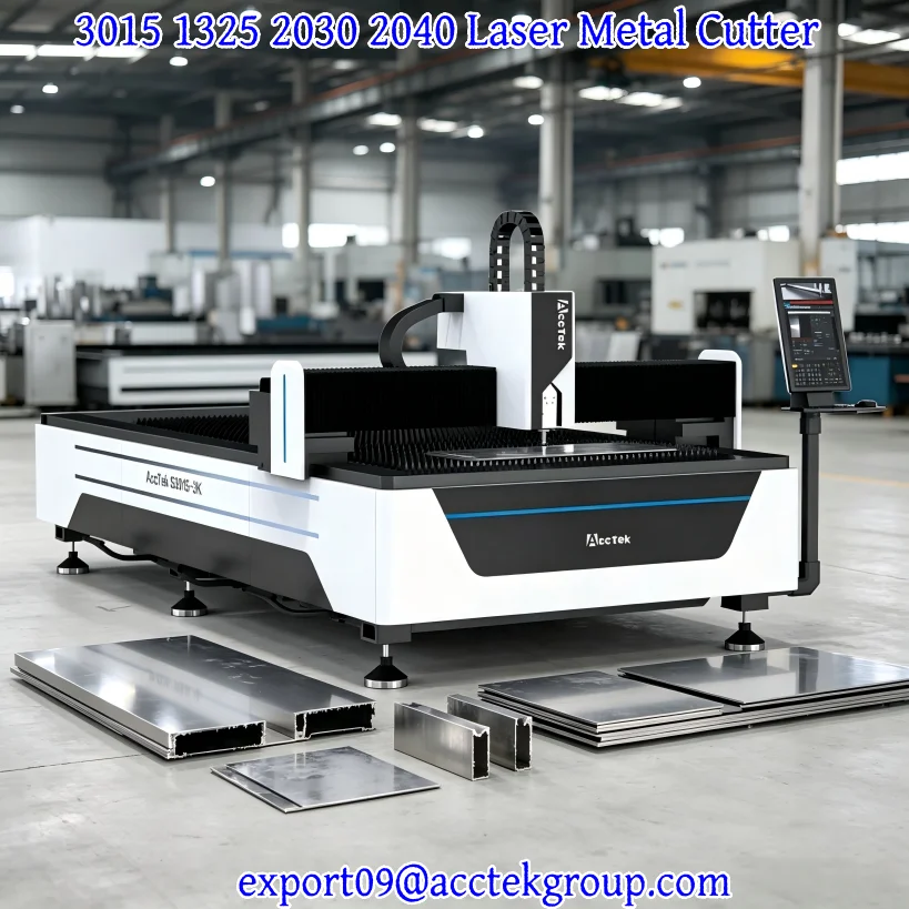 2026 AccTek New Designed Laser Cutting Machine for Black Metal Carbon Steel SS Aluminum 2kw 6kw 12kw