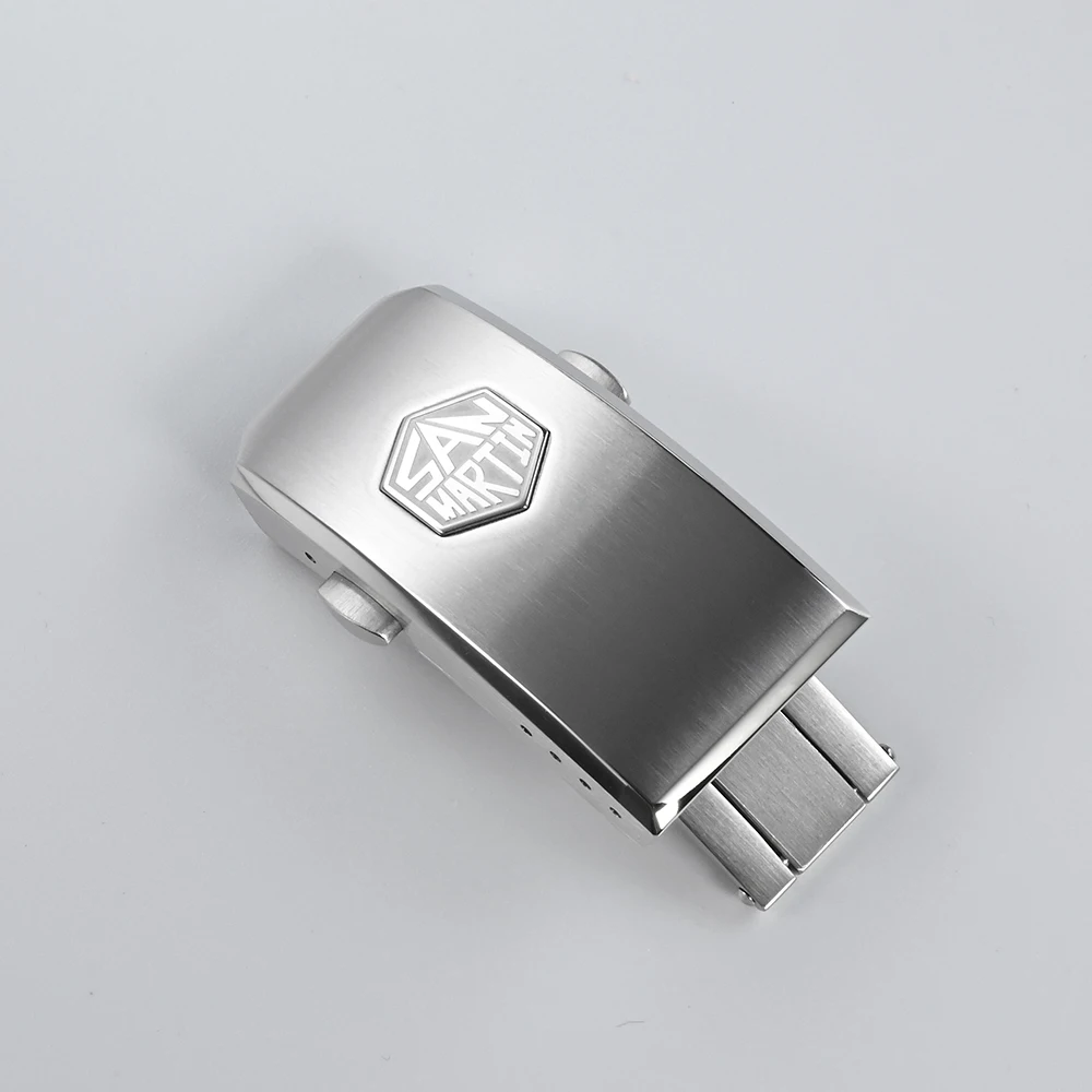 سان مارتن مشبك قابل للطي مع سلامة 2 ثقب 4 حفرة مايكرو ضبط ل 16 مللي متر 18 مللي متر سوار ساعة الفولاذ المقاوم للصدأ SN0020 SN0021 #2