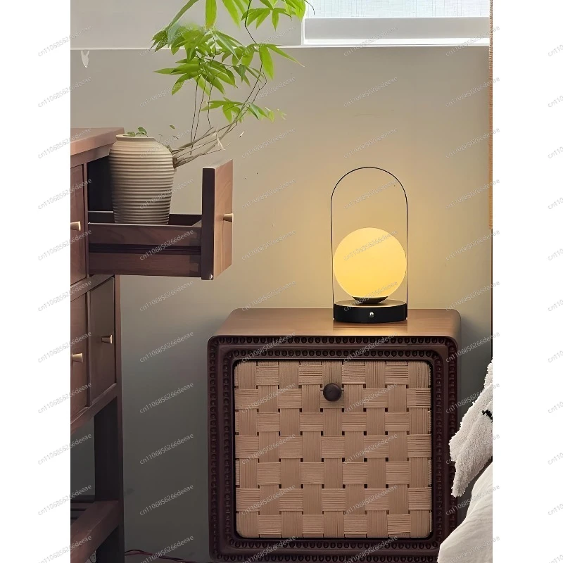 Portable Rechargeable Touch Night Light Retro Danish Handheld Ambient Lamp Wireless Bedside Desk Lamp For Indoor Outdoor Camping