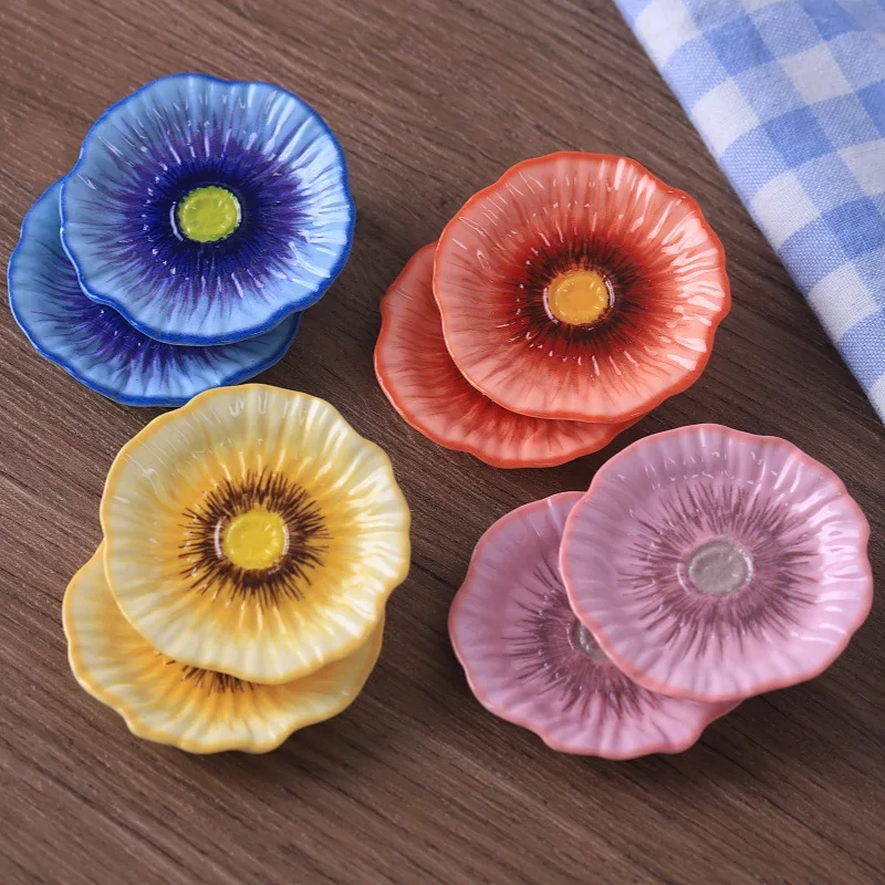 2pcs Mini Flower Plate Miniature Plate Model Dollhouse Food Model DIY Resin Charms Fridge Sticker Accessories Craft Supplies