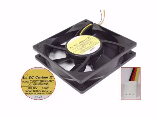 

Japan Servo CUDC12B4RS-972 DC 12V 4.5W 120x120x25mm 3-Wire Server Cooling Fan