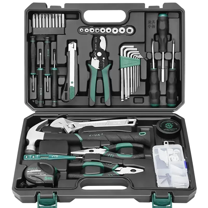 15 Pieces Repair Tool Household Toolbox Set Portable Box Hard Set Tools With Case Kit Plastic Toolbox Storage Case