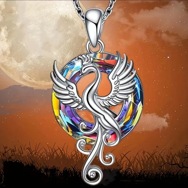 New Firebird Phoenix Pendant Colorful Crystal Ladies Necklace Trendy Party Accessories Couple Gifts Trendy Party Accessories