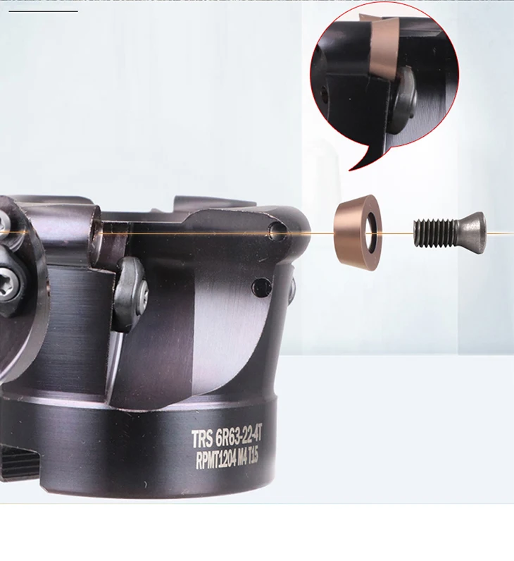 SUREWEL EMR6R CNC Modularer Typ Schraubverbindung Fräskopf EMR5R-25-M12-2T Hartmetalleinsatz Drehmaschine Teil Werkzeug RPMW1003 – Detail 6