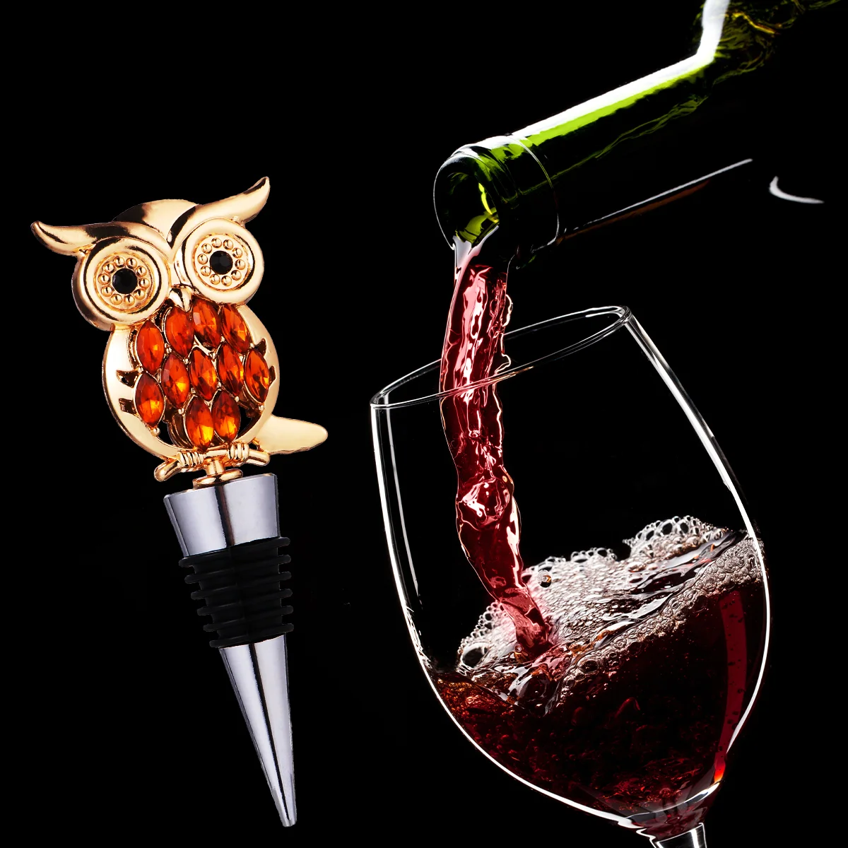 Cork Reusable Stopper Bar Stoppers Owl-shaped Plug Aluminum Alloy Creative Bottle Plugs