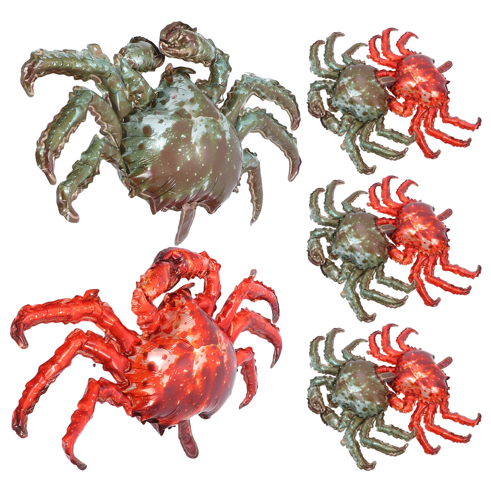 

8Pcs Aluminum Foil Crab Balloons Inflatable Party Props Cartoon Animal Decor for Festivals Crab Balloons Decorations