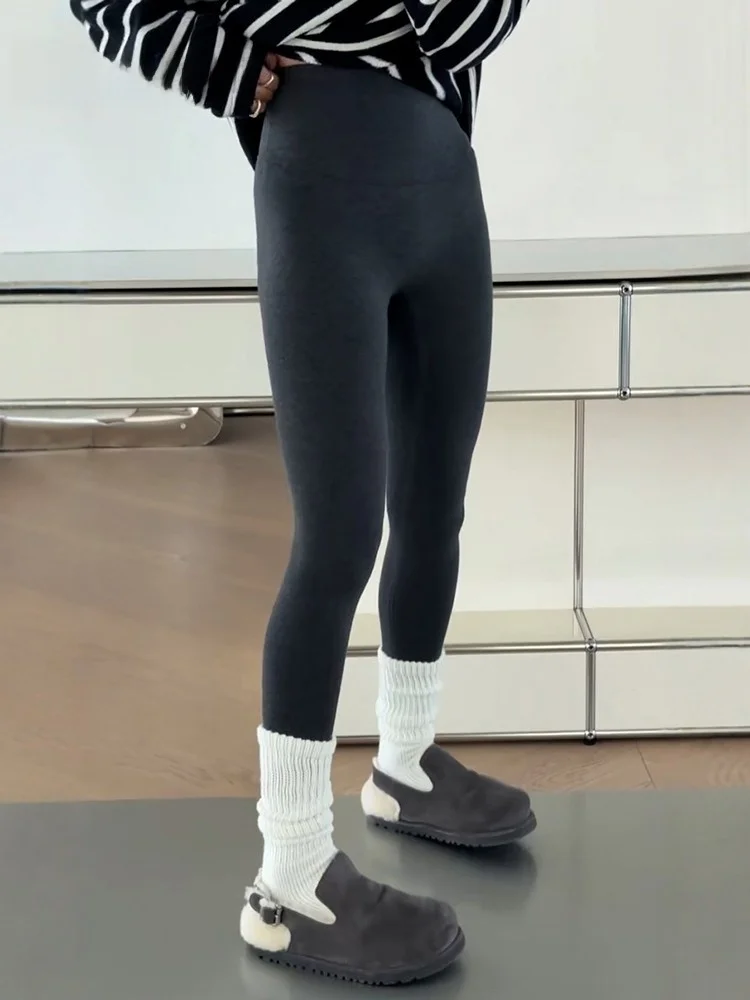 

Брюки для йоги с высокой талией на флисовой подкладке, утягивающие живот и подтягивающие ягодицы, базовый слой, осень-зима, новинка Poetry Lan 5656