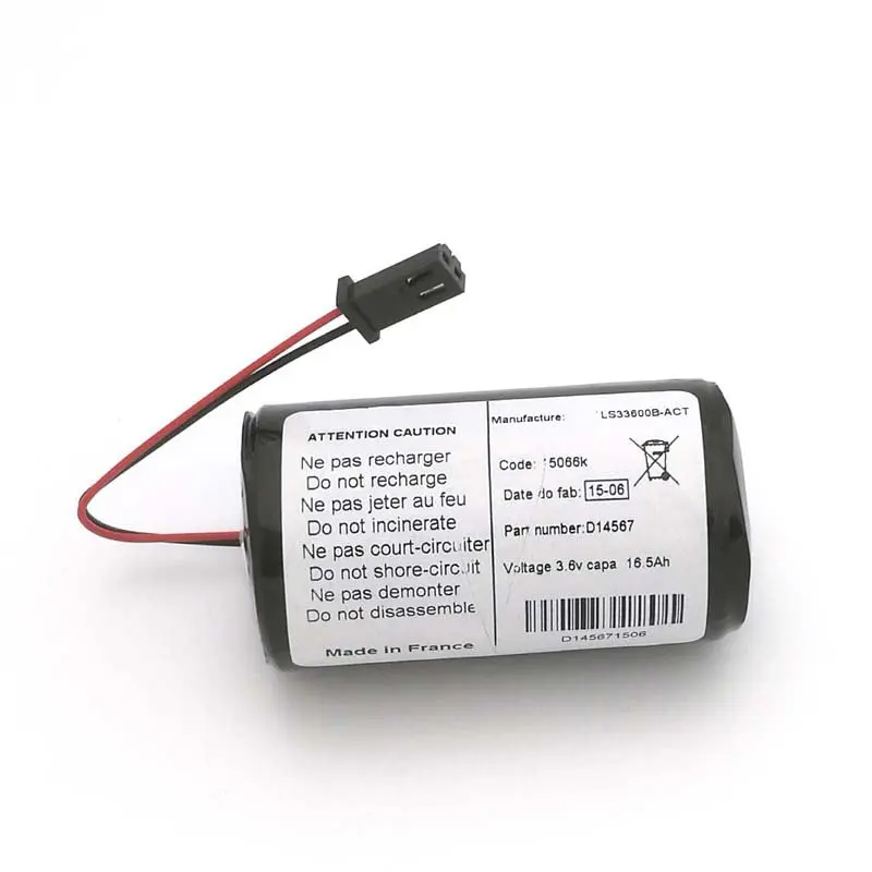 1pce LS33600B-ACT 3.6V PLC Lithium Battery With Plug