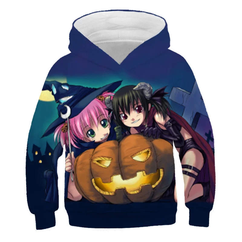 Hoodies Happy Halloween 3D Print Pumpkinhead Sweatshirts Boys Girls Unisex Hooded Sweatshirt kids Fashion Cartoon Oversized Coat