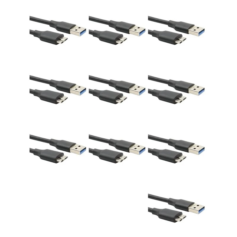 T23C 10X USB 3.0 Type A To USB3.0 Micro-B Male Data Cable Adapter Cord For External Hard Drive Disk HDD Super Speed Cable