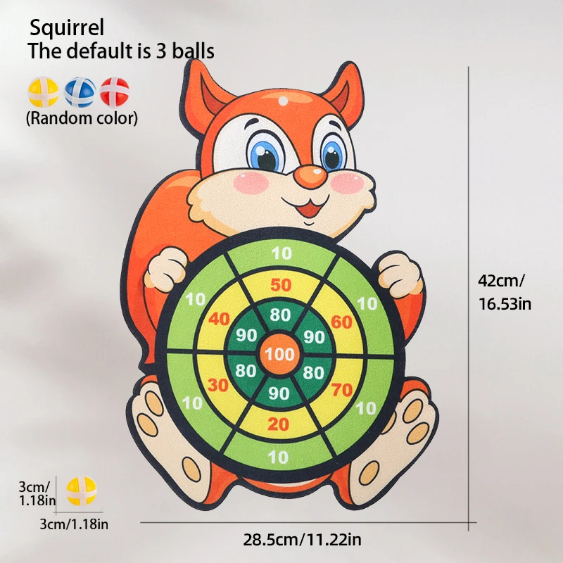 Kinderdoelspeelgoed dartstokbal eekhoornmodel met 3 ballen en 1 haak