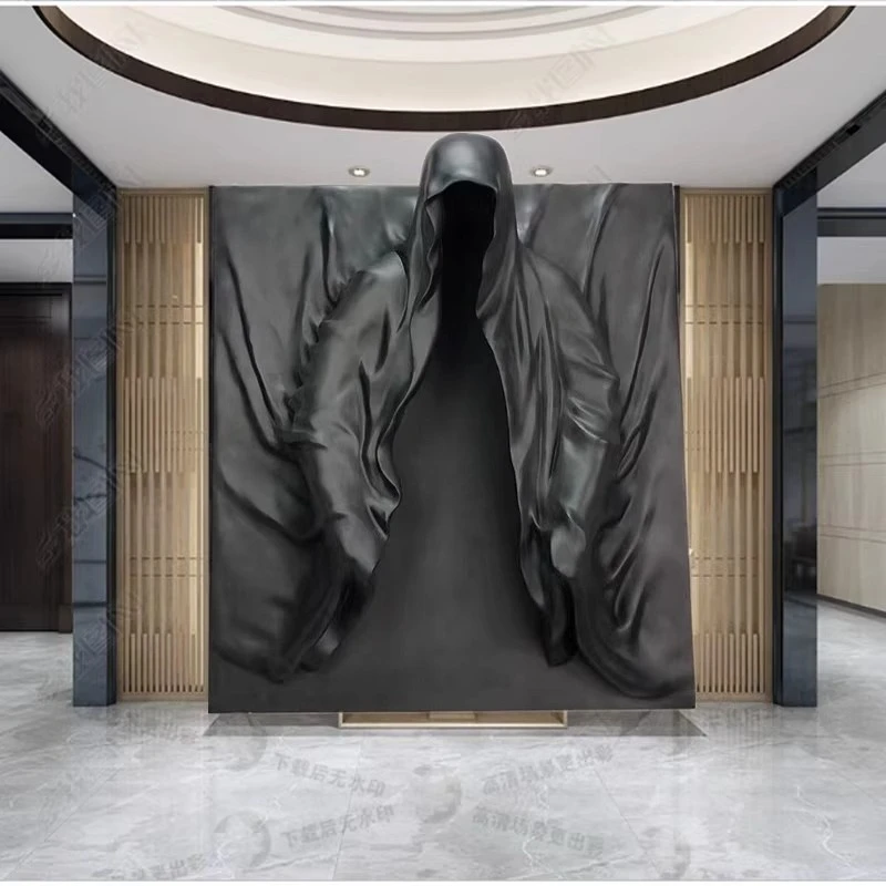 

Creative 3D glass and steel engraving invisible figure wall hanging decoration BBQ wall door decoration