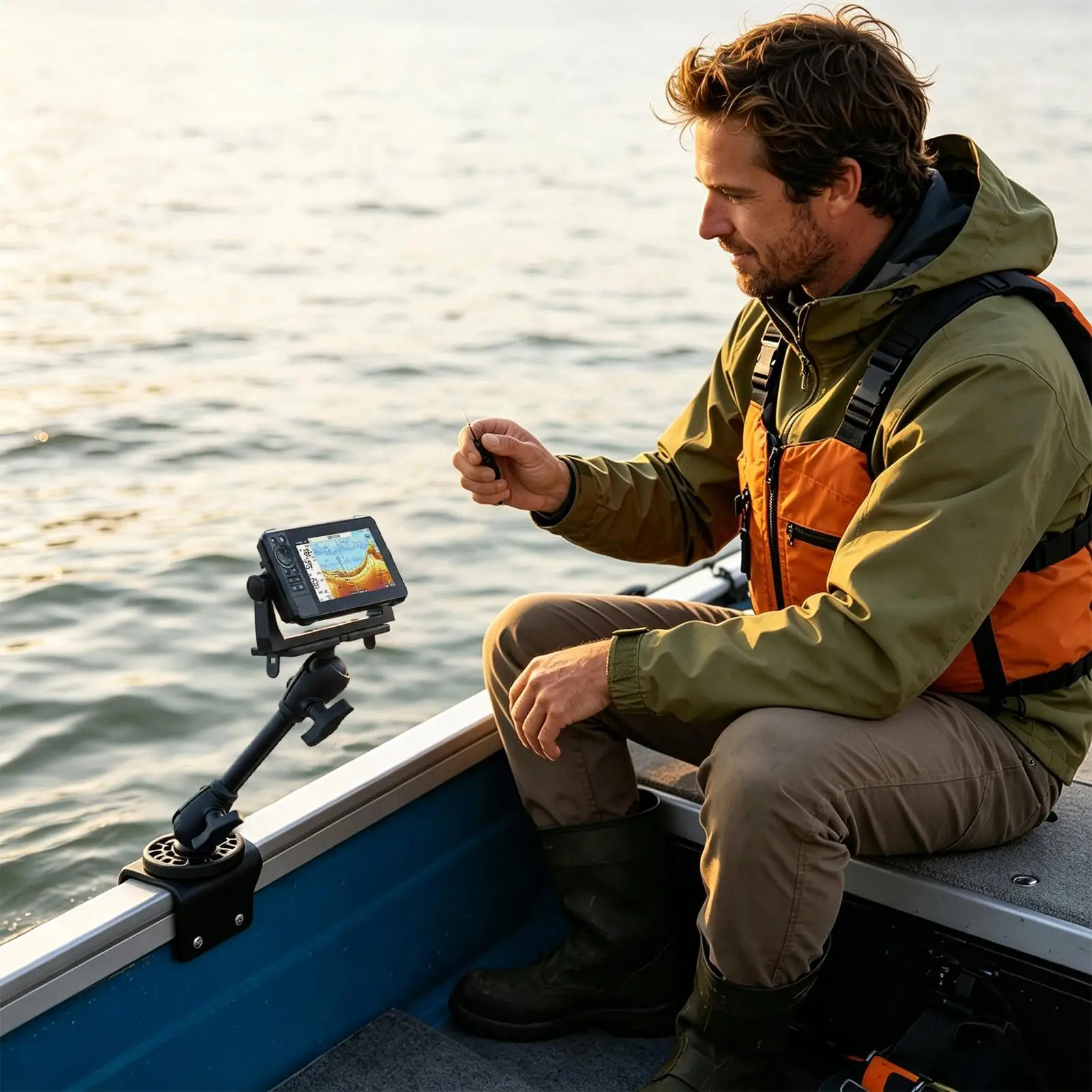 

Fish Finder Transducer Mount 360 Degree Rotating Transducer Holder Depth Finder Mount With Extended Rod For Boat Fishing Lake