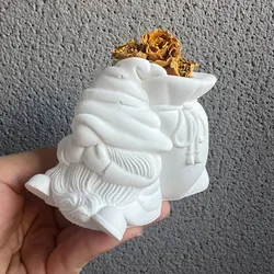 Santa Claus Gnome Vase Silicone Mold Christmas Tree Hat Gypsum Resin Candlestick Flower Pot Candle Cup Cement Casting Mold