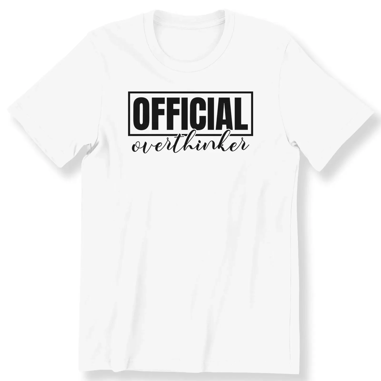 Official Overthinker T Shirt Funny Introvert Quote Relatable Humour vintage Washed Casual fashion Top For Everyday Wear graphic