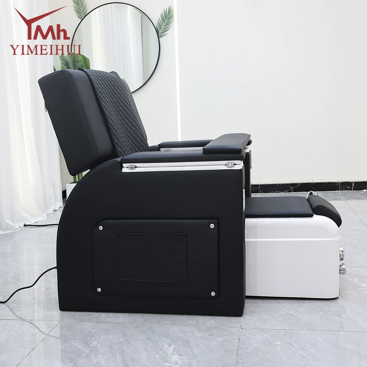 Luxury modern black nail and foot massage sofa touch manicure pedicure spa chairs with massage