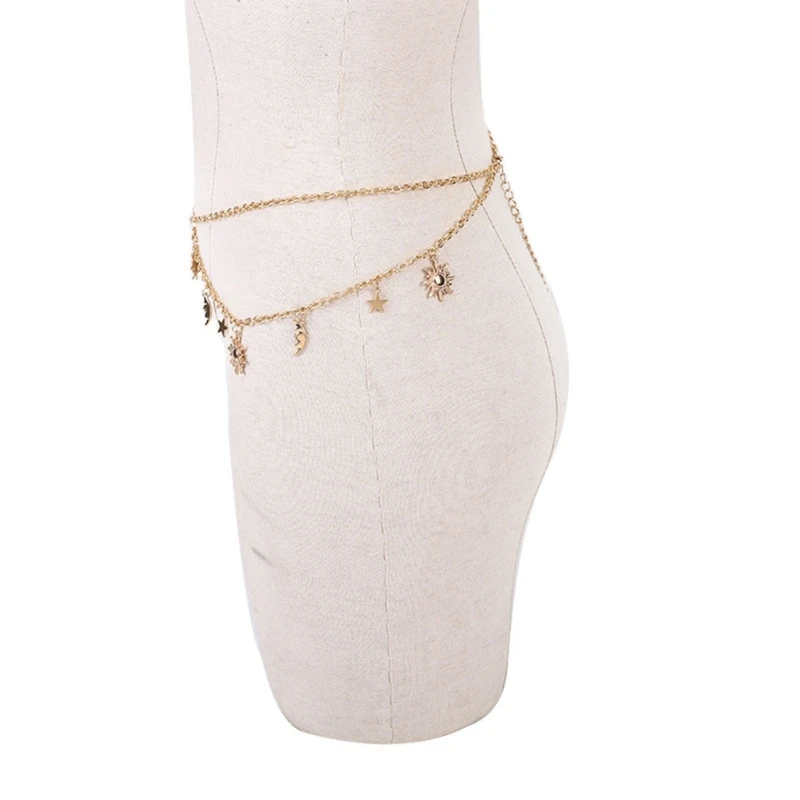 Sexy Waist Belt Modern Multilayered Chain for Street Dance Music Festival Jeans Dress Belt Body Jewelry Versatile