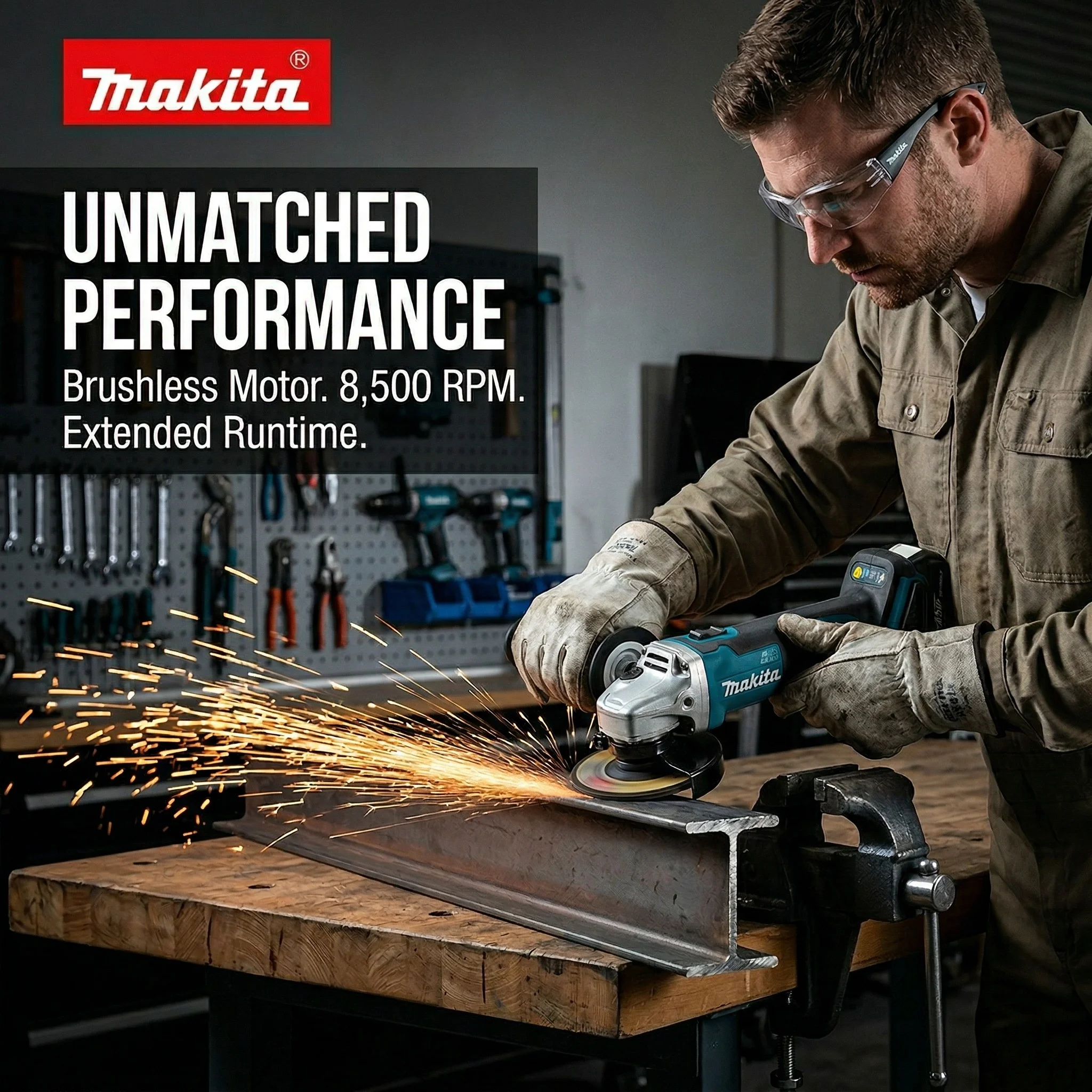 Makita DGA404 18V Bare Angle Grinder 100mm Powerful Tool For DIY Metal Cutting Grinding Finishing No Battery Included