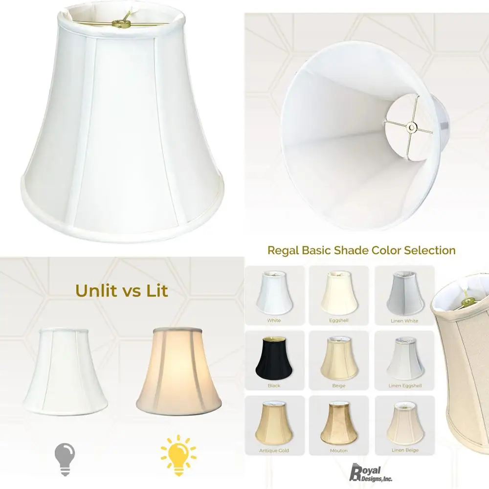 

Белый абажур в форме колокольчика — диаметр 9 дюймов, высота 18 дюймов, ширина 13,625 дюйма — элегантный абажур для домашнего декора