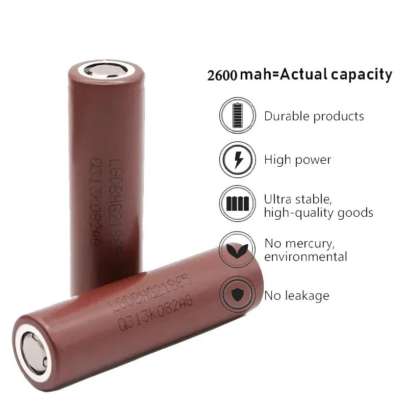 Free Shipping Rechargeable Battery Original 2024NEW Hot Selling 18650Battery Lithium-ion HG2 3.7V 2600MAHfor MicrophoneComputers