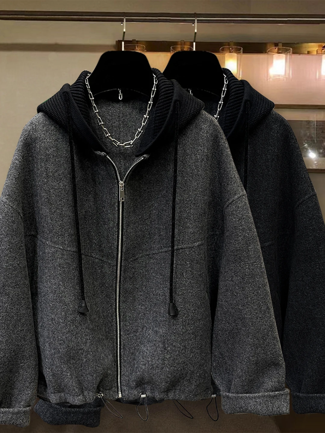 

Повседневная американская куртка с капюшоном на молнии, весна-осень, новый тренд, свободный крой, универсальная повседневная верхняя одежда с длинными рукавами