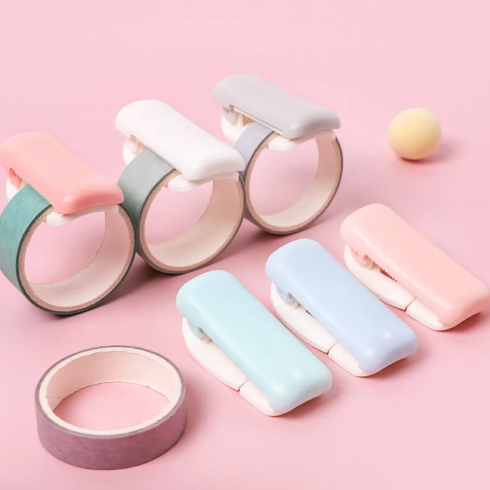 

2pcs Washi Tape Cutter Plastic Tape Dispenser Smooth Edge Portable Roll Organizer For Diy Scrapbooking School Office Use